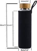 Sunkey Glass Water Bottle 32 Oz Wide Mouth with Sleeve Bamboo Lid Motivational Water Bottle with Time Marker Reusable Safe for Hot Cold Drinks Bpa