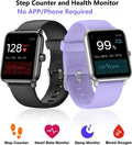 Smart Watch Fitness Tracker No APP No Phone Needed, Step Counter Watch light Purple