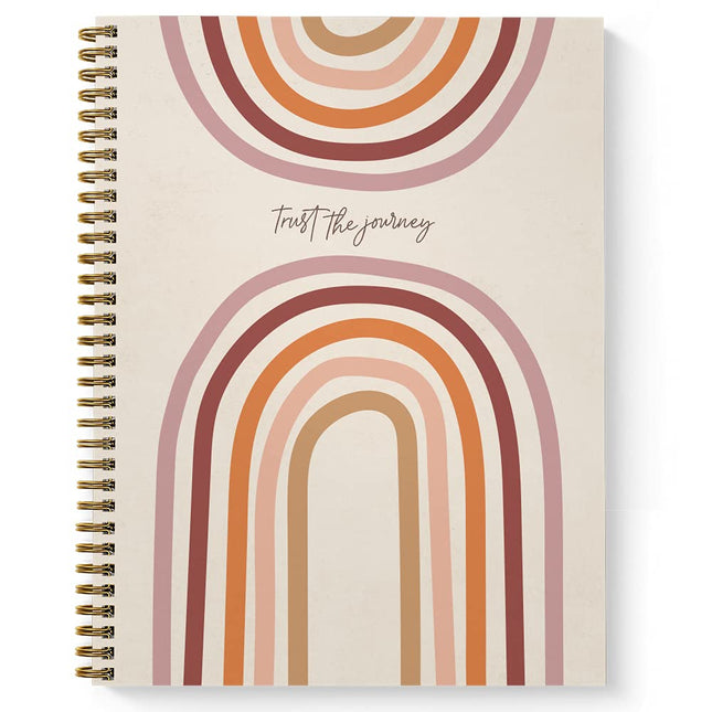Softcover Trust the Journey 8.5" X 11" Motivational Spiral Health Journal/Notebo