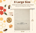 Bread Bags for Homemade Bread 2 Pack, XL Reusable Linen Food Storage Bags with Beeswax Wraps, Freezer Safe, Baking Supplies for Sourdough with