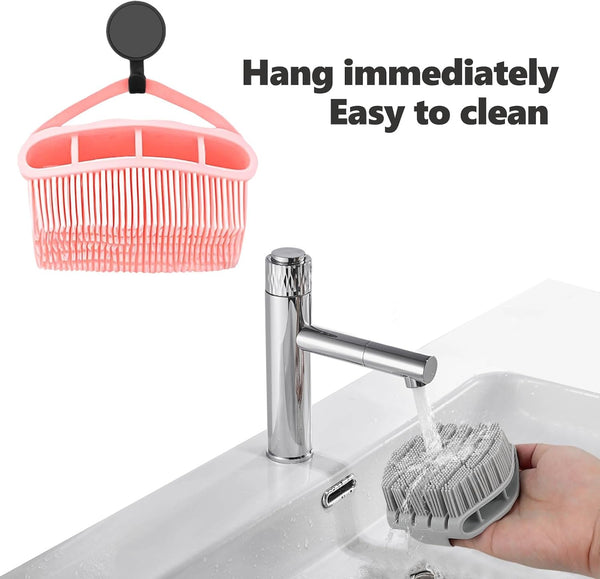 Silicone Body Scrubber with Handle - Exfoliating Shower Brush for Men & Women, Travel-Friendly & Quick-Dry, Soft Silicone Loofah Alternative for