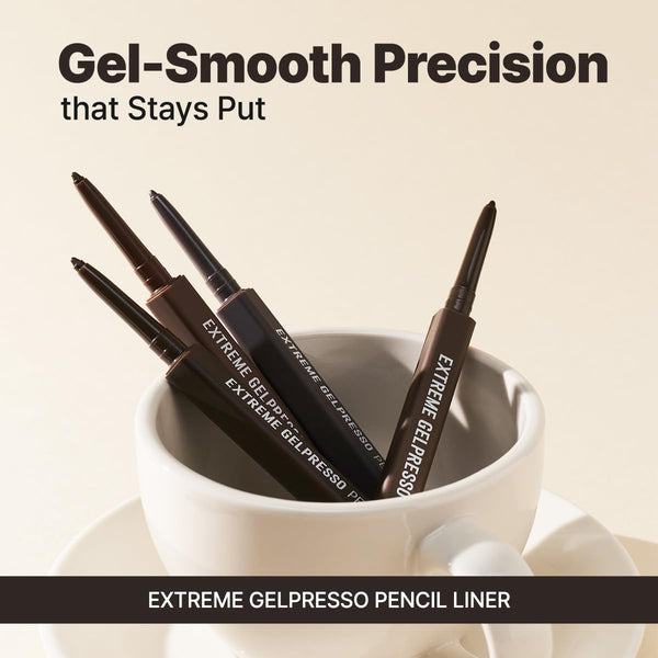 CLIO Extreme Gelpresso Pencil Eyeliner, Gel Smooth Waterproof Formula, One Swipe High Pigment Color, Smudge Resistant Long Wear, Creamy Glide,