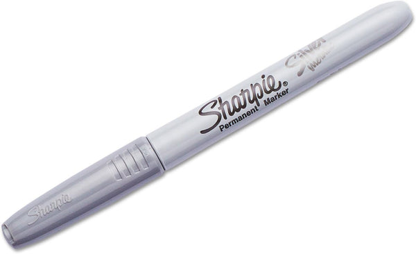 Sharpie Metallic Permanent Markers, Fine Point, Silver, 4 Count - For Black Paper or Dark Surfaces, Arts & Crafts, Posters 1 Count (Pack of 4)