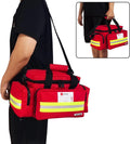 REDCUBE Emergency Bag - First Aid Bags Empty - First Responder Bag for Trauma, Professional Multiple Compartment Kit Carrier For Emergency Medical