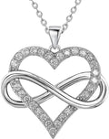 JES & JANI Infinity Heart Necklace for Women, Love Heart Pendant with Cubic Zirconia and Infinity Necklace for Girlfriend Contemporary