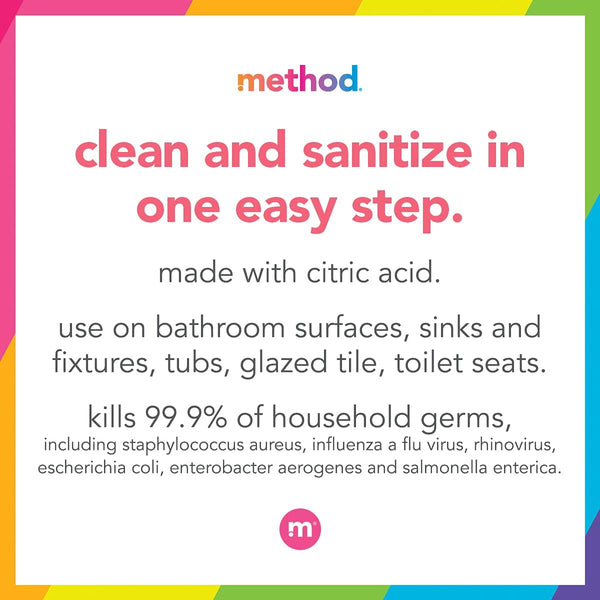 Method Antibacterial Bathroom Cleaner, Spearmint, Removes Mold + Mildew Stains, 28 Fl Oz