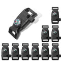 CooBigo 5/8" Compass Whistle Buckle Plastic Paracord Bracelet Outdoor Camping Emergency Survival Travel Kits 10pcs 5/8 Inch Black