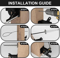 skysen Self Locking Fence Gate Latch Carbon Steel Black/Lock Post Mount with Stainless Steel Spring Cable Pull(JLXSDS-1)