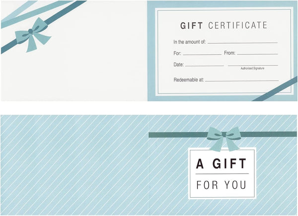 Juvale Blank Gift Cards - 36-Pack 4 x 6 in Blue 250 GSM & Envelopes - Customizable Gift Certificates for Business, Salon & Spa - Paper