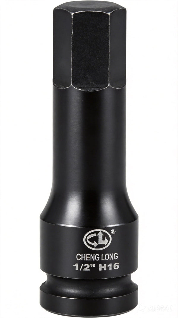 16mm Hex Impact Bit Socket, 1/2" Drive H16 Allen Socket, Cr-Mo Steel | Lengthen Hex Screwdriver Adapter for Electric Ratchet Wrenches Fastening Screws