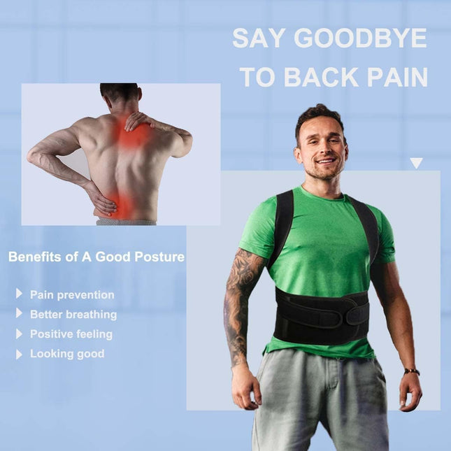 Back Brace Posture Corrector for Women Men -Adjustable and Breathable Support Scoliosis for Waist - Improve Back Posture