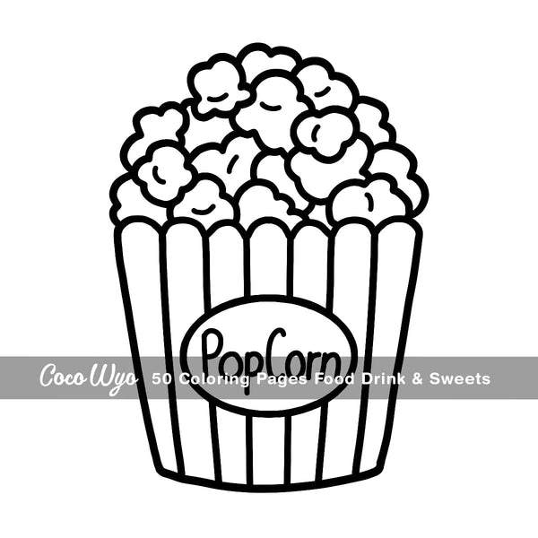 Food Drink & Sweets: Coloring Book for Adults and Kids, Bold and Easy, Simple and Big Designs for Relaxation Featuring a Variety of Foods, Drinks,