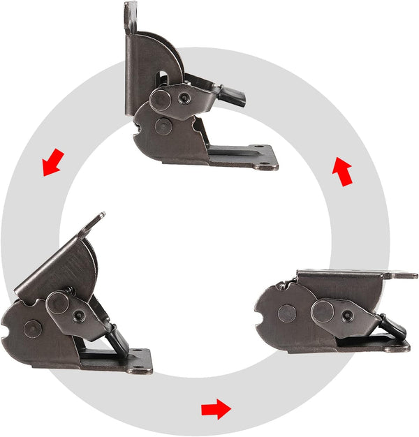 MANCHAP 4 PCS Self Locking Folding Hinge, 0-90-180 Degree Foldable Leg Hinge Support Bracket with Screws for Table Leg, Workbench, Black
