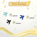 100pcs Airplane Confetti, Blue&Black Glitter Plane Table Confetti, Boys Birthday Paper Scatters, Baby Shower/Retirement/Travel Theme Party Table