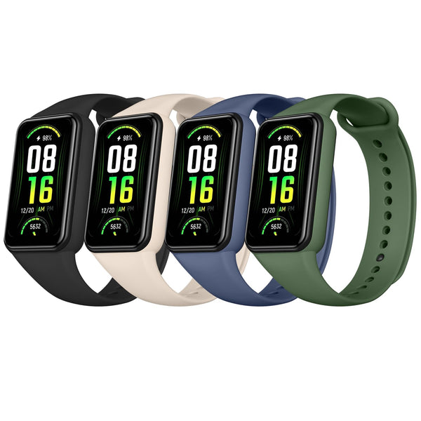 Meliya Bands for Amazfit Band 7 Straps, 4-Pack Soft Silicone Sport Replacement Bracelet Strap for Amazfit Band 7 Fitness & Health Tracker Women