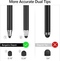 (2 Pcs)[0.18-inch Fine Tip ] Stylus Touch Screen Pens 5.5" L Perfect for Drawing Writing Gaming Compatiable with Apple iPad iPhone Samsung Tablets