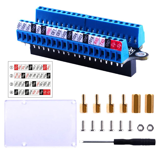 Geeekpi Micro GPIO Terminal Block Breakout Board Module for Raspberry Pi, GPIO Expansion Board Micro Connector for Raspb