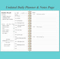 Daily Planner Undated - A5 To Do List Notebook Hourly Schedules, Spiral Appointment Planner for Women and Men, PVC Hardcover, Inner Pocket,