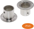 Stainless Steel Closet Rod Holder,ULIFESTAR Shower Curtain Rod Tension Rod Sockets Rod Flange Shelf Brackets,Heavy Duty Metal Shower Wardrobe Pole