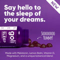 Goli Dreamy Sleep Gummy - 60 Count - Melatonin, Vitamin D, Magnesium, and Lemon Balm Extract - Gelatin-Free, Gluten-Free, Vegan & Non-GMO 5mg