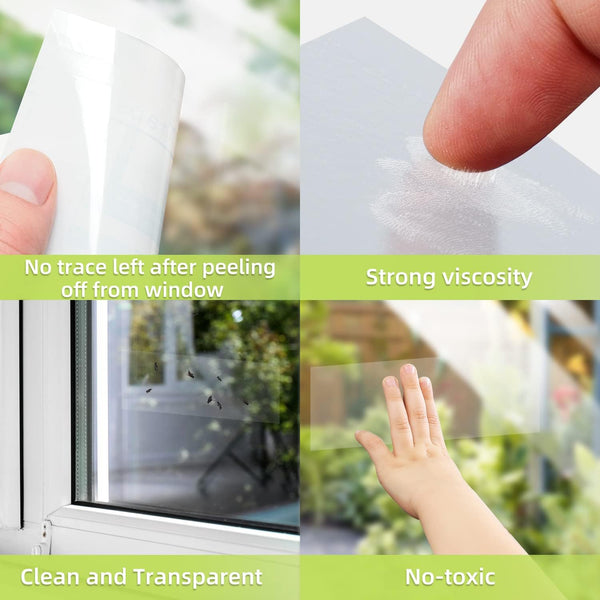 Kensizer 30-Pack Window Fly Traps for Indoors, House Fly Trap | Fruit Fly Traps for Indoors, Paper Sticky Strips, Fly Catcher Clear Windows Trap,