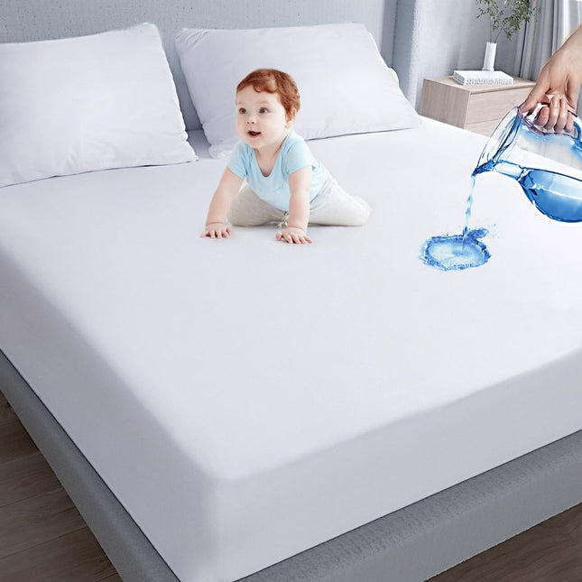 Waterproof Mattress Protector Twin Size,Mattress Cover Protector, Smooth Top Mattress Protector for Kids, Breathable Ski