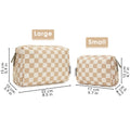Narwey Makeup Bag Travel Toiletry Bag, Cosmetic Bag for Women Girls YB-Light Checkerboard Large