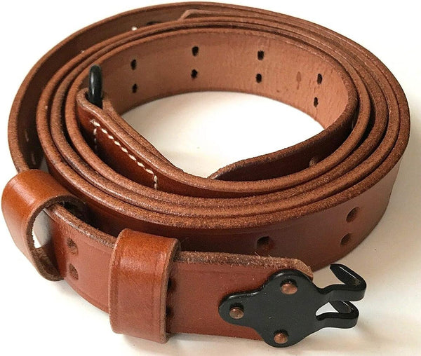 US M1907 Leather Sling WWII M1 Garand Leather Rifle Sling (Leather & Steel Hardware)
