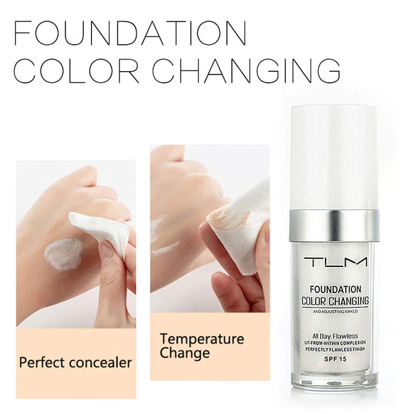TLM Colour Changing Foundation - Flawless Coverage, Lightweight Formula, Adapts to Skin Tone, Hides Wrinkles & Lines, Hydrating & Long-Lasting, BB
