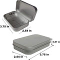 Hulless Small Hinged Tin Box Metal Tins Storage Containers, Silver 6Pcs | Portable Craft Organizer for Home Storage to pills, candies, herbs,