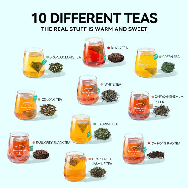 BEI CAI Tea Bags Sampler Assortment Box (50 Count) 10 Different Flavors,Perfect Variety Individually Wrapped Tea Bag,Perfect for Hotels, Offices,