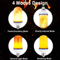 Flame Effect Bulb with Gravity Sensor Realistic Flickering Fire & Upside Down Effect, 4 Lighting Modes, E26 Base - for Halloween Decorations,