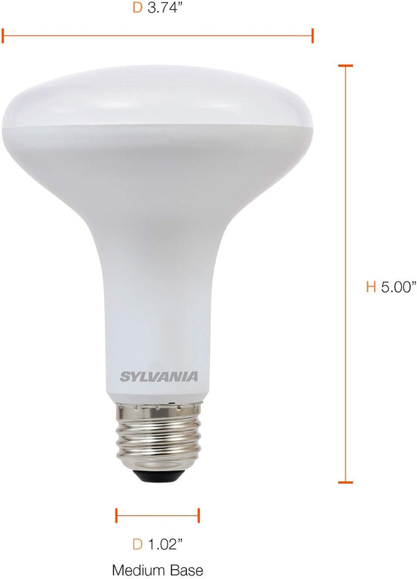 Sylvania LED Flood BR30 Light Bulb, 65W Equivalent Efficient 9W, 10 Year, 650 Lumens, Dimmable, 2700K, Soft White - 2 Pack (73954) 2700k Soft