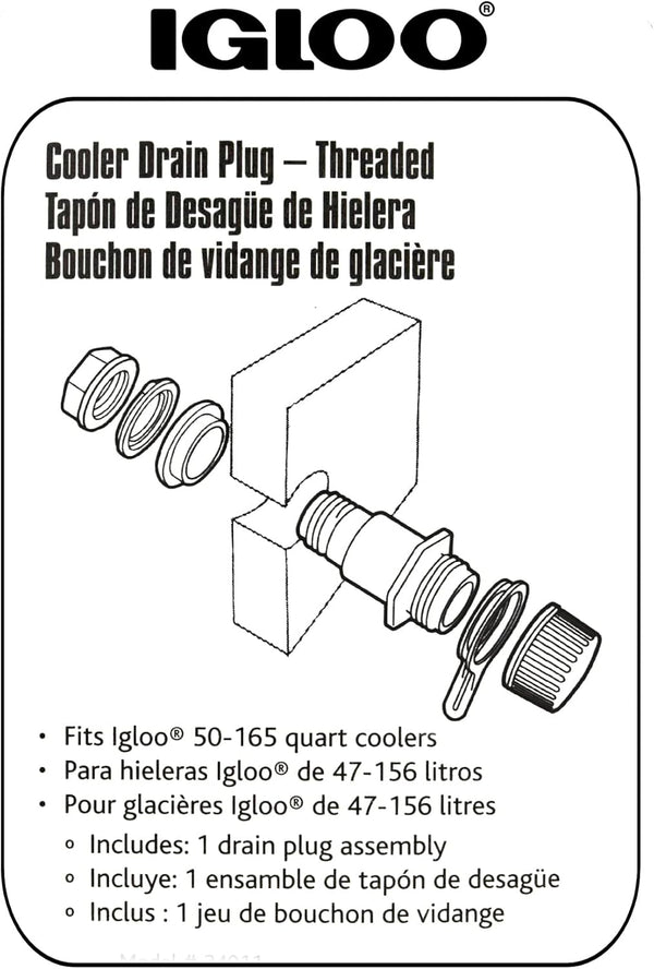 Igloo Replacement Threaded Drain Plug One Size