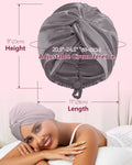 HFRHTGY Adjustable Silk Satin Hair Bonnet for Sleeping, Double Layer Hair Wrap Sleep Cap Turban for Women Men, Curly Straight Braid Unisex