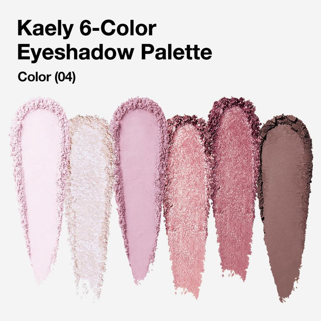 Kaely 6 Colors Mini Rose Gold Pink Eye Shadow Palette Makeup, Neutral Matte Shim