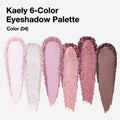 evpct 6 Colors Pink Eyeshadow Palette, Nude Pink Plum Mauve Champagne Rose Orchid Wine Red Glitter Shimmer Matte High Pigment Mini Travel Eye