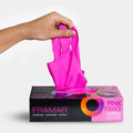FRAMAR Pink Gloves Disposable Latex Free Ã¢ÂÂ Pink Nitrile Gloves Medium, Latex Free Glove Medium, Guantes De Nitrilo, for Hair Dye, Salon,