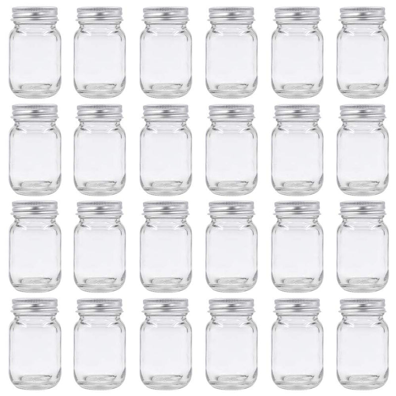 U Pack 2oz Mason Jar with Silver Lid for Honey Jam Spice Pack of 24 Sets