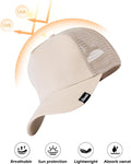 Oversize XXL Baseball Cap, Extra Large High Crown Hat for Big Heads 23.6"-25.6", Adjustable Plain Mesh Back Trucker Hat XX-Large-3X-Large Beige