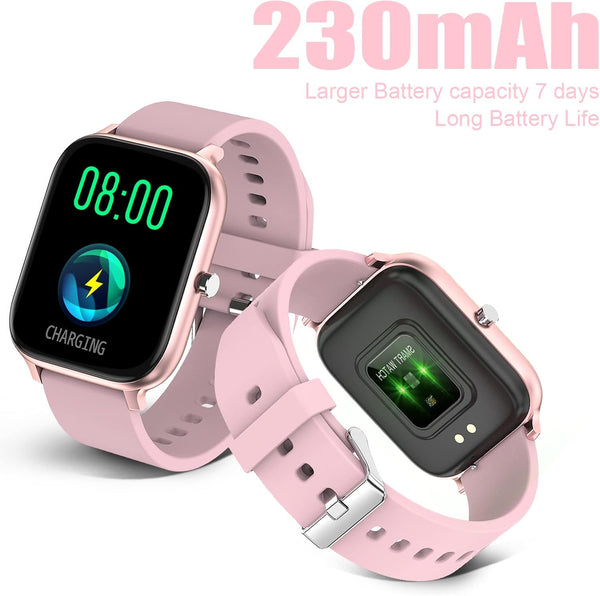 Smart Watch for Men Women Compatible with iPhone Samsung Android Phone 1.69 inch Full Touch Screen IP68 Waterproof Bluetooh Fitness Tracker Heart