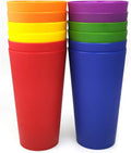 KX-WARE 32-ounce Plastic Tumblers Large Drinking Glasses, Set of 12 Multicolor - Unbreakable, Dishwasher Safe, BPA Free Multicolor 12