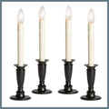 Celestial Lights Set of 4 Battery Operated Window Candles with Remote Control - (Black Onyx) Black Onyx Remote Control