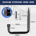 Dreecy J Utility Hooks for Hanging Heavy Duty Garage Storage Utility Hooks for Garage Wall, Color Black, 6 Pack Small 6 Pack Black