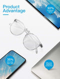 Blue Light Blocking Glasses,Computer Glasses,Anti Eyestrain, Lightweight Frame Eyeglasses,Men/Women… (Crystal)