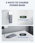 VRURC Portable Charger Built-In Cables and AC Wall Plug, USB C Power Bank 10000Mah, Travel Battery Portable Phone Charger Compact Lightweight