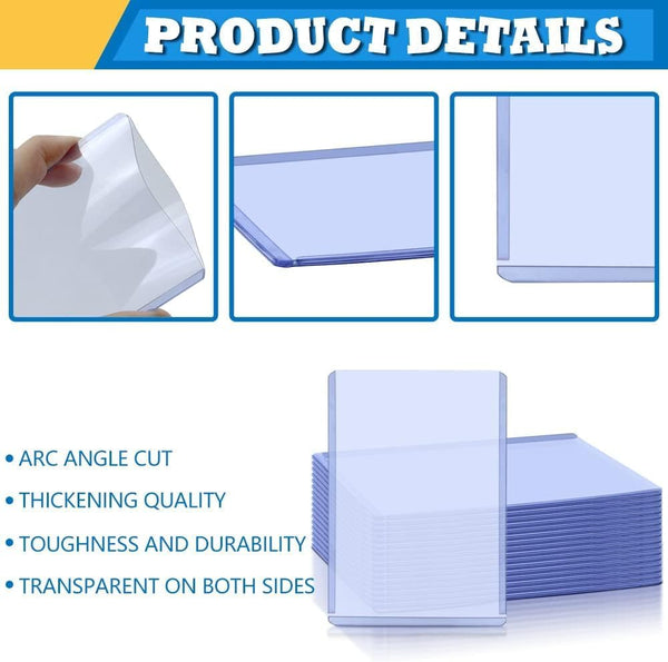Vmiapxo 50 Pack 4" X 6" Hard Plastic Card Sleeves, Waterproof Postcard Photo Holders Collector Trading Sports Baseball Cards Protectors Clear