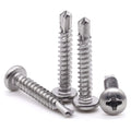 50pcs 2 x 1 Phillips Pan Head Self Drilling Screw, 410 Stainless Steel, Pan Head Quick Self Tapping Screws for Sheet Metal, Wood, Plastic,