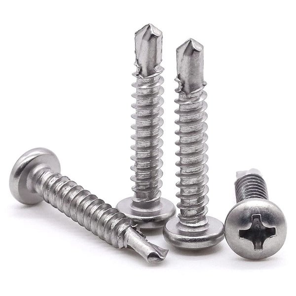 50pcs 2 x 1 Phillips Pan Head Self Drilling Screw, 410 Stainless Steel, Pan Head Quick Self Tapping Screws for Sheet Metal, Wood, Plastic,