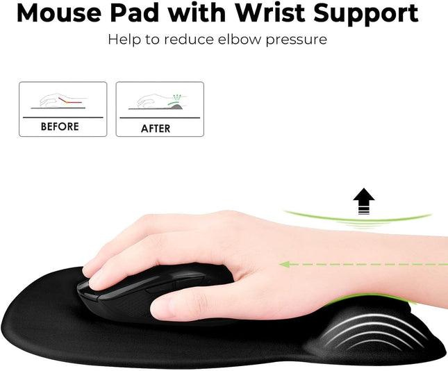 Eoocoo Ergonomic Mouse Pad with Wrist Support, Mousepad with Memory Foam Wrist R